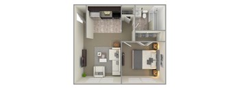 1 Bed Floor Plan at Krewstown Park Apartments, Pennsylvania, 19115