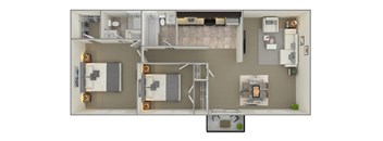 2 Bedroom Floor Plan at Krewstown Park Apartments, Philadelphia, PA 19115