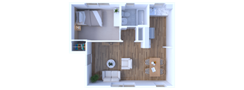 1 Bedroom Floor Plan at Lawndale Apartments, Pennsylvania