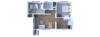 2 Bedroom Floor Plan at Lawndale Apartments, Philadelphia, PA 19111