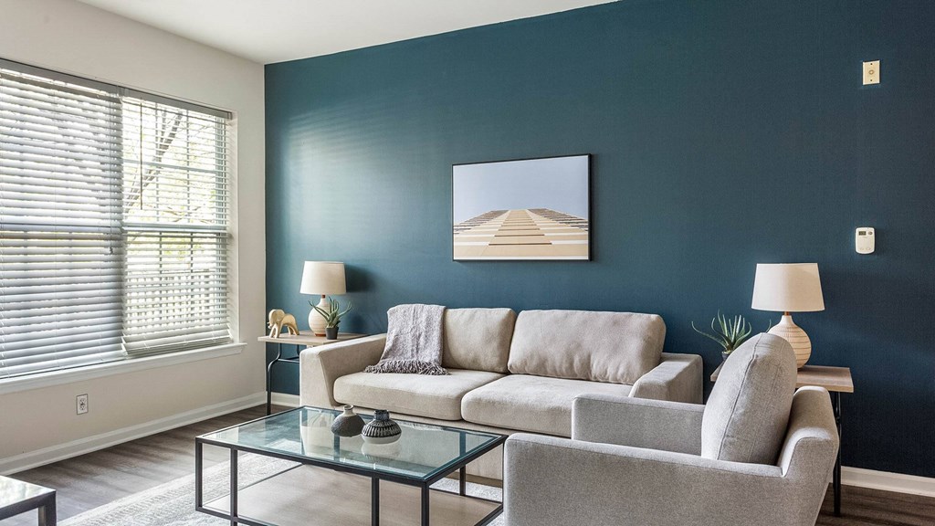 Living Room With Expansive Window at Riverview Landing @ Valley Forge, Eagleville, PA 19403