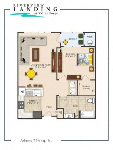 Adams Floor Plan at Riverview Landing @ Valley Forge, Eagleville, 19403
