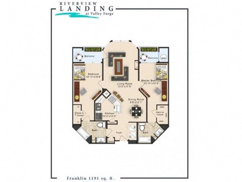 Franklin Floor Plan at Riverview Landing @ Valley Forge, Pennsylvania, 19403
