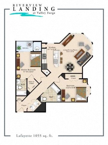 Lafayette Floor Plan at Riverview Landing @ Valley Forge, Eagleville, 19403