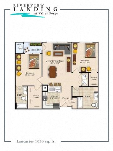 Lancaster Floor Plan at Riverview Landing @ Valley Forge, Eagleville, PA