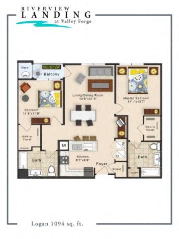Logan Floor Plan at Riverview Landing @ Valley Forge, Eagleville, PA