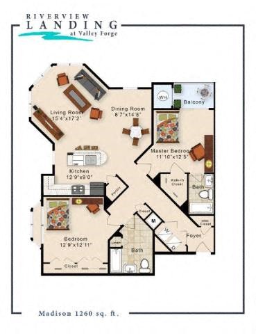 Madison Floor Plan at Riverview Landing @ Valley Forge, Eagleville, 19403