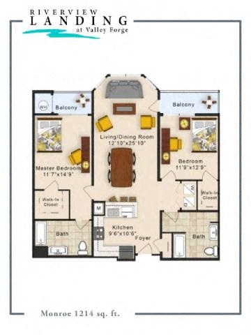 Monroe Floor Plan at Riverview Landing @ Valley Forge, Eagleville, PA 19403