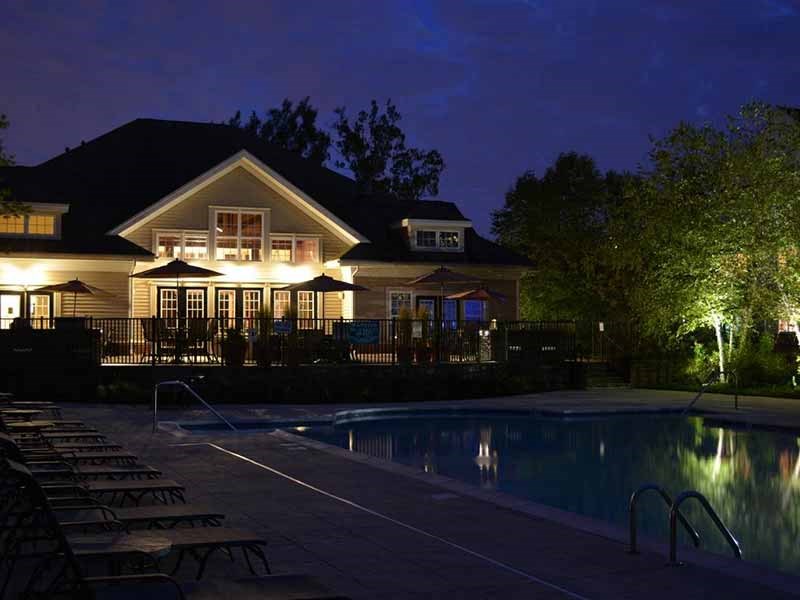 Pool View In Night at Riverview Landing @ Valley Forge, Eagleville Pennsylvania