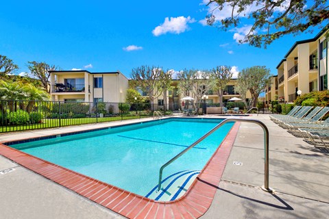 the swimming pool at the preserve at polo apartments tx at Casa Del Amo Apartments, Torrance, CA 90505