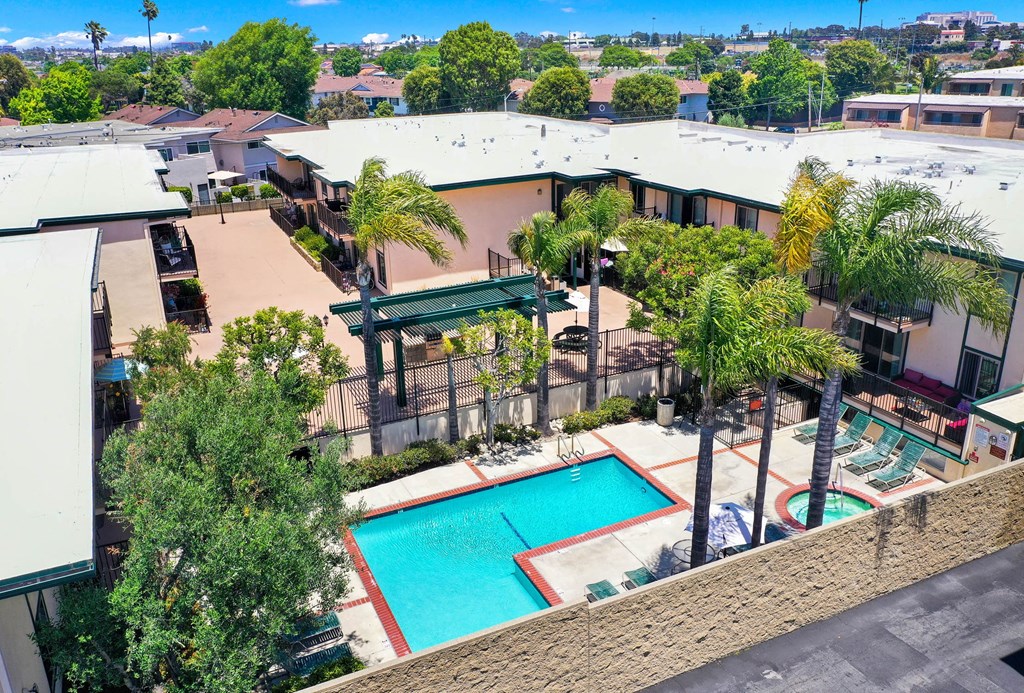 a view of the pool at protea apartments or nearby at Camino de Oro Apartments, Torrance, California