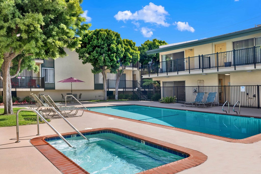 the swimming pool at our apartments at Casa De Oro Apartments, Torrance, CA