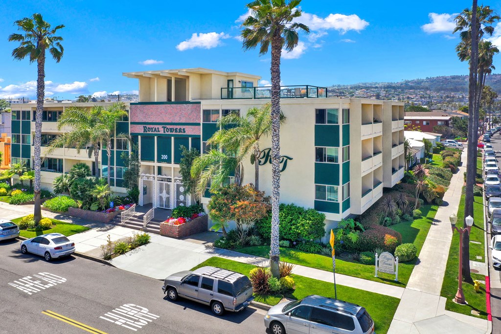 the building in which the hotel is located  at Royal Towers Apartments, Redondo Beach, 90277