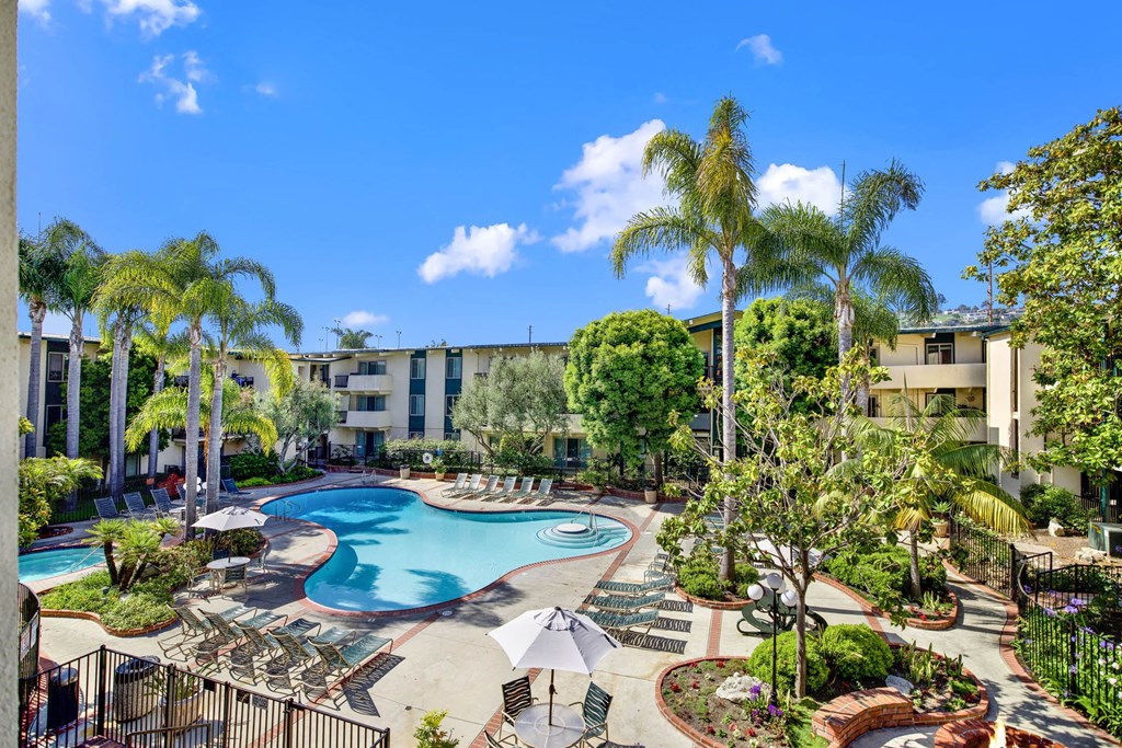 a view of the pool at residence inn clearwater at Willow Tree Apartments, Torrance, CA