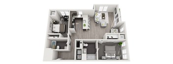2 Bedroom, 2 Bathroom - Floor Plan D at 11 Cooper Apartments, Camden