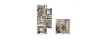 a floor plan of a house with a bedroom and a living room
