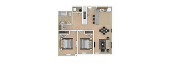a floor plan of a house with a bedroom and a living room