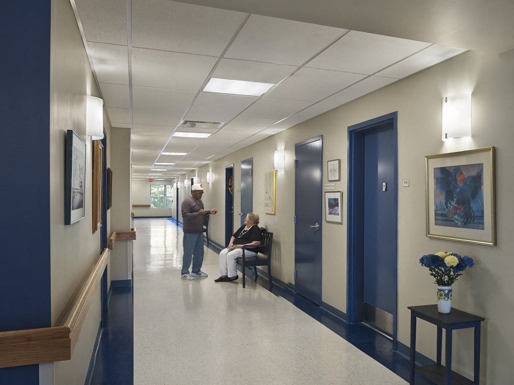 a rendering of a hallway in a hospital