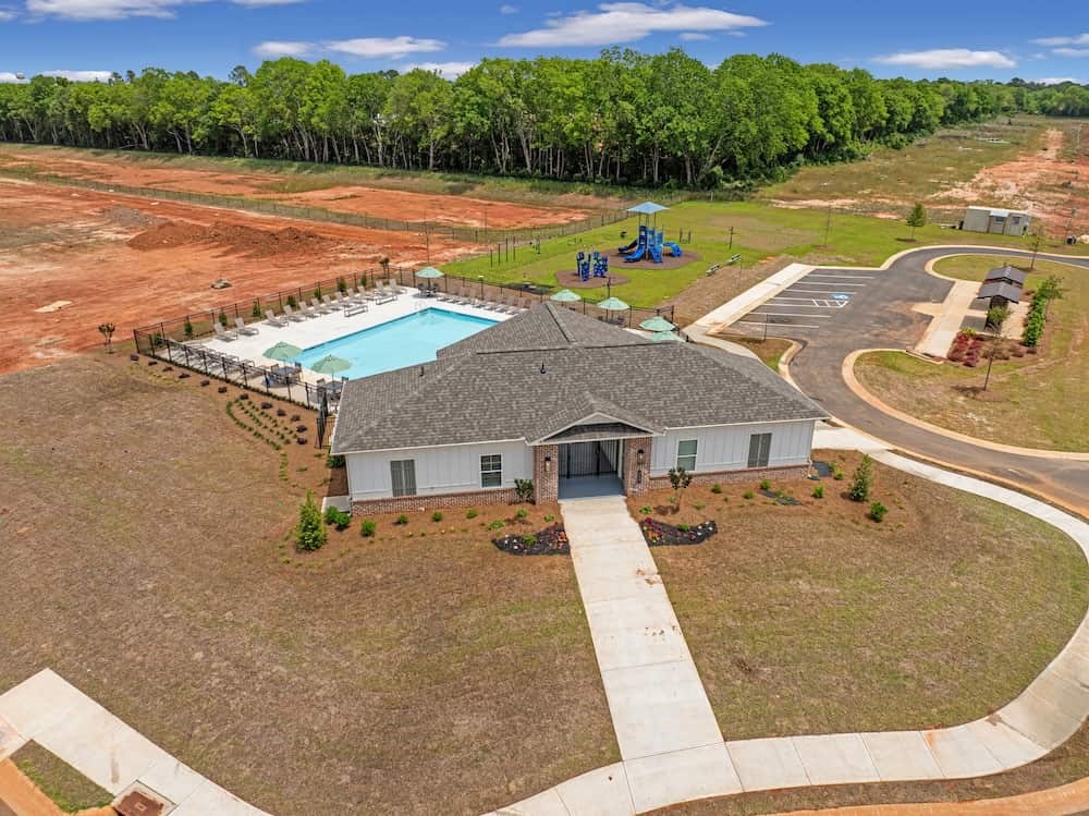 A house with a pool in the backyard.