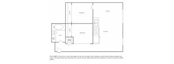 A floor plan of a rental unit with a disclaimer at the bottom.
