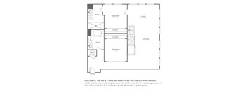 A floor plan of a rental unit with a disclaimer at the bottom.