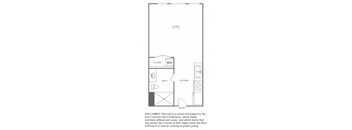 A diagram of a rental apartment with a disclaimer at the bottom.
