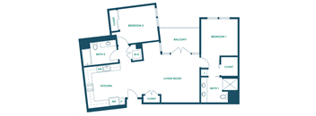 2Bed/2Bath J - Premium