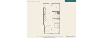 A floor plan of a standard home office layout.