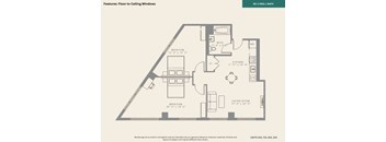 A drawing of a floor plan for a BS 1/2 bed, 1 bath apartment.