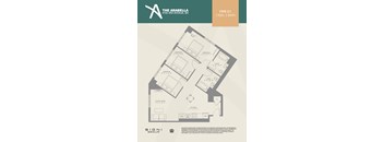 A floor plan for a Type C1 apartment with 3 bedrooms and 2 bathrooms.
