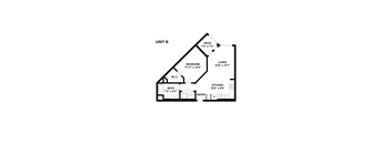 A drawing of a floor plan for a unit labeled Unit B.
