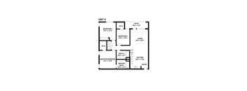 A black and white image of a floor plan for Unit H.