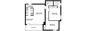 A black and white image of a floor plan for a house.