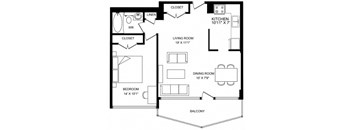 A black and white image of a floor plan for a home.