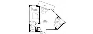 A black and white image of a floor plan for a home.