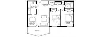 A black and white image of a floor plan for a home.