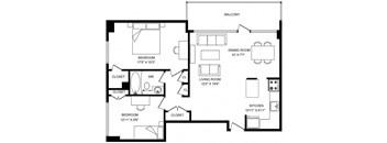 A black and white image of a house floor plan.
