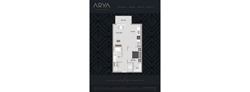 Studio Banksy floor plan at Arya Peachtree, Atlanta, GA, 30309