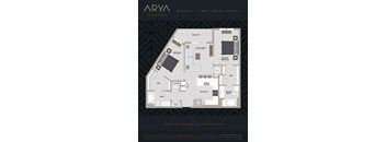 Two Bedroom Two Bath Benglis 1 floor plan at Arya Peachtree, Atlanta, GA, 30309