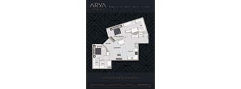 Two Bedroom Two Bath Benglis 3 floor plan at Arya Peachtree, Atlanta, 30309