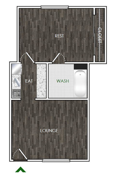 One Bedroom 500 square feet