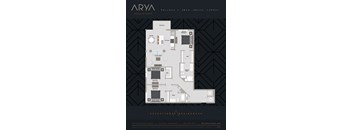 Three Bedroom Two Bath Floor Plan Pollock 1 at Arya Peachtree, Atlanta, GA