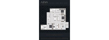 Three Bedroom Two Bath Pollock 2 floor plan at Arya Peachtree, Atlanta, 30309