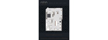 One Bedroom One Bath Warhol 4 floor plan at Arya Peachtree, Atlanta, GA