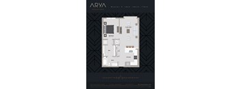 One Bedroom One Bath Warhol 5 floor plan at Arya Peachtree, Atlanta, Georgia