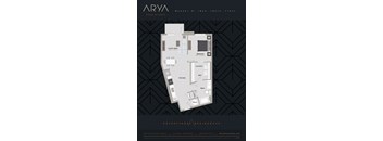 One Bedroom One Bath Warhol 6 floor plan at Arya Peachtree, Georgia, 30309