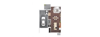 C1 Floor Plan at 5Fifty5, Iowa, 50309