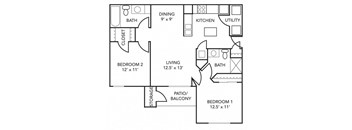 C1PR Floor Plan at 92West, West Des Moines Iowa  