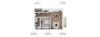 A diagram of a house layout with labeled rooms.