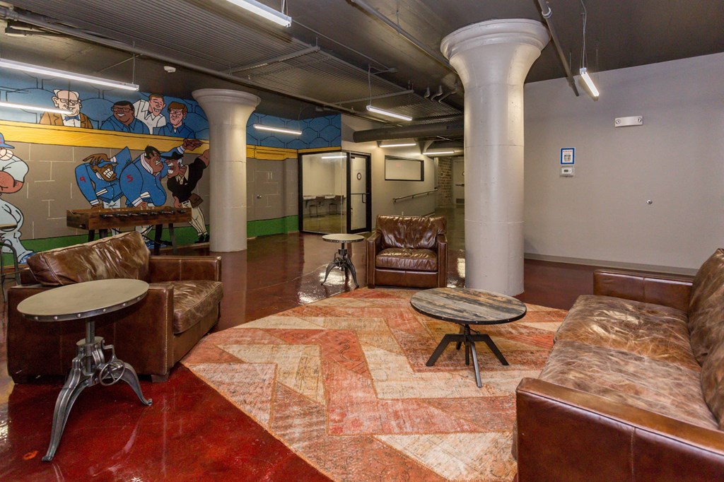 Large Community Clubhouse at Ballyard Lofts, Indigo Living, IA, Iowa